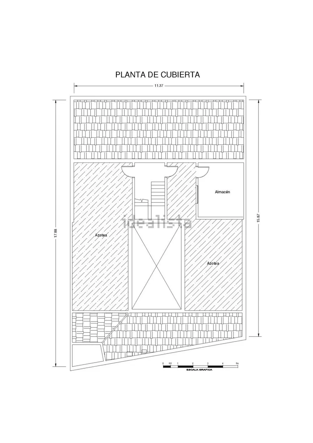 Indicative roof plan with terraces and storage